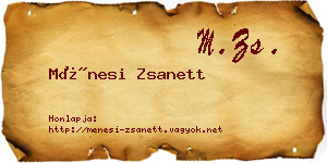 Ménesi Zsanett névjegykártya